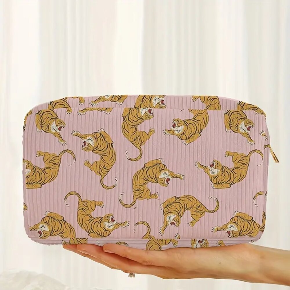 NEW Tiger Pattern Polyester Cosmetic Bag - Picture 8 of 8